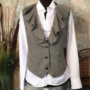 Ralph Lauren 🌹chaps stunning houndstooth executive ruffled vest